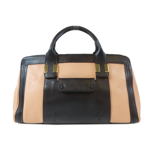 Chloe GHW Hand Bag Calfskin Leather Black/Pink