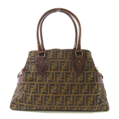 FENDI Shoulder Tote Bag Canvas Brown