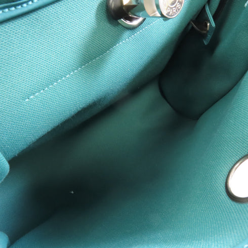 HERMES PHW Herbag PM 2 Way Shoulder Bag Canvas Green