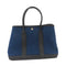 HERMES PHW Garden Party TPM Handbag Tote Bag Canvas Black/Blue