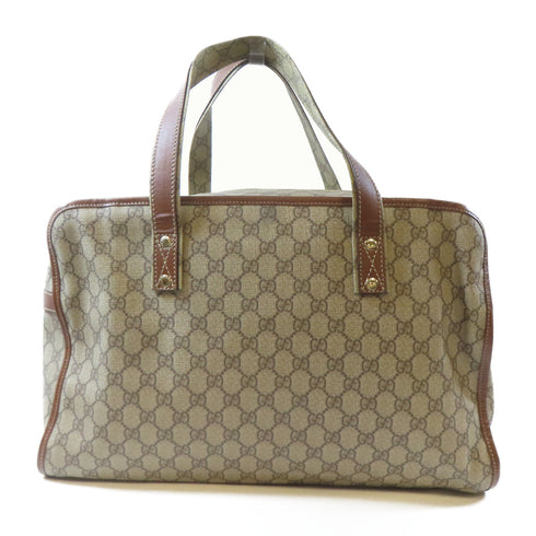 GUCCI GG SHW Boston Bag Travelling Bag 211133 Coated Canvas Gray