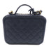 CHANEL Quilted CC GHW Vanity Case 2 Way Shoulder Bag Calfskin Leather Navy