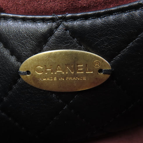 CHANEL Quilted CC GHW Chain Shoulder Bag Calfskin Leather Black