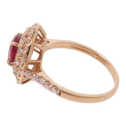 JEWELRY Ruby Diamond Ring 18K Rose Gold US#6.25