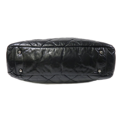 CHANEL Quilted CC SHW 2 Way Chain Shoulder Bag Calfskin Leather Black