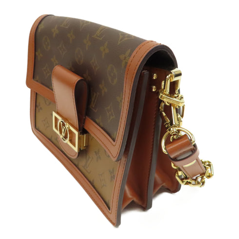 LOUIS VUITTON LV GHW Dauphine MM Shoulder Bag M45958 Monogram Reverse Brown