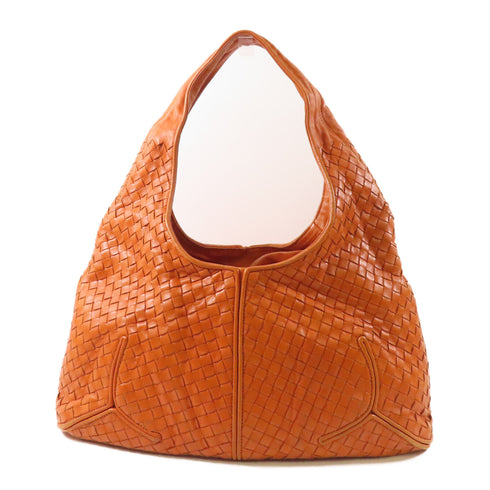 BOTTEGA VENETA Shoulder Bag Lambskin Leather Brown