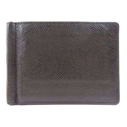 LOUIS VUITTON LV SHW Wallet Money Clip M62978 Taiga Leather Black
