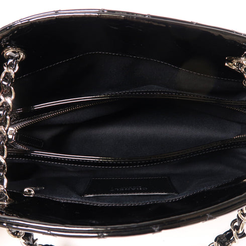 CHANEL CC SHW Chain Shoulder Bag Patent Leather Black