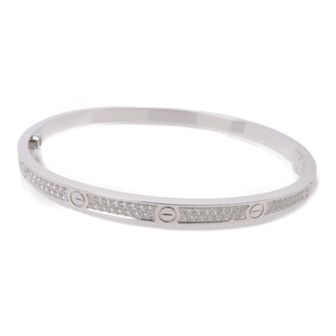 CARTIER Love Bangle SM Bracelet Bangle 18K White Gold/Diamond Silver