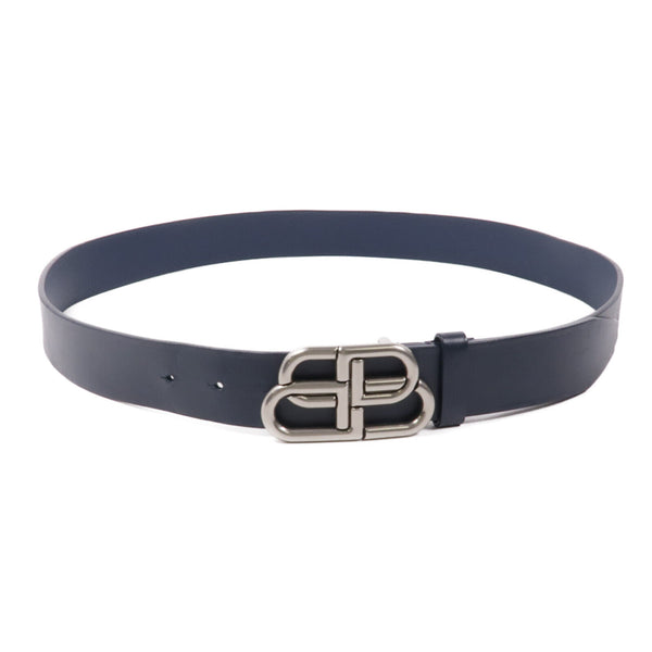 BALENCIAGA SHW Belt 570370.4611 Calfskin Leather Navy