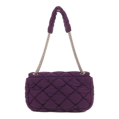 CHANEL CC SHW Chain Shoulder Bag Fabric Purpe