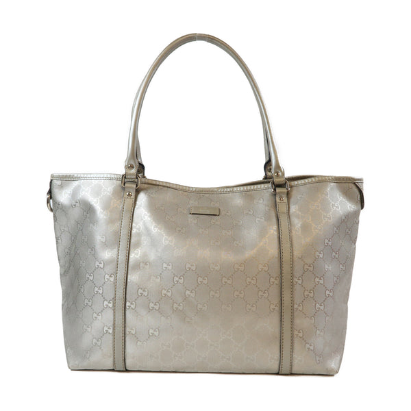 GUCCI GG SHW Tote Bag 197953 Canvas Silver Color
