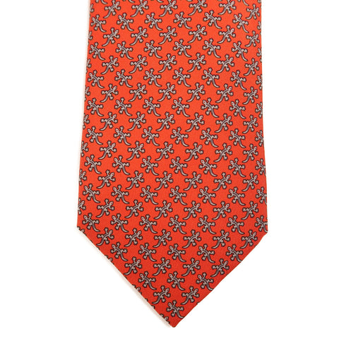 HERMES Tie Ties Silk Red