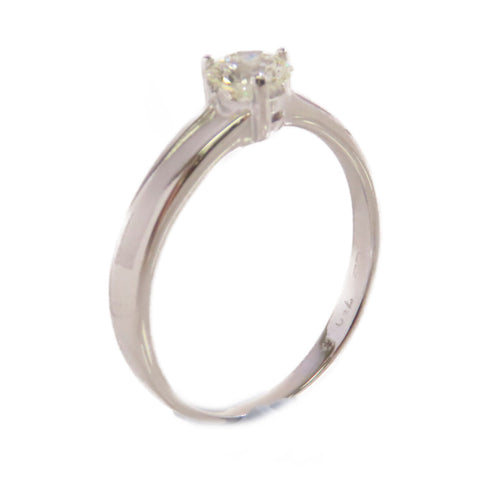 Fine Jewelry 0.40ct Diamond Ring 18K White Gold US#6