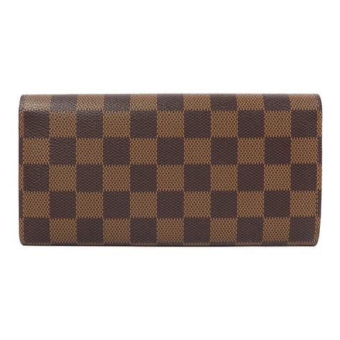 LOUIS VUITTON LV GHW Emilie Long Bifold Wallet N63019 Damier Ebene Brown