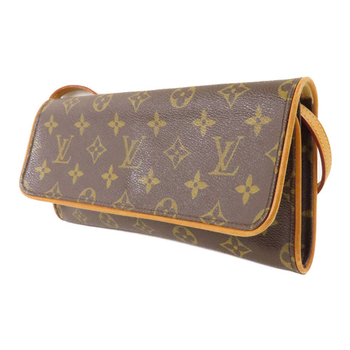 LOUIS VUITTON LV GHW Pochette Twin GM Shoulder Bag M51852 Monogram Brown
