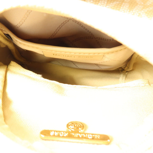 Michael Kors MK GHW Backpack Rucksack PVC Coated Canvas Beige