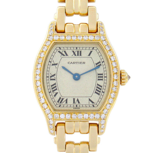 CARTIER Tochu SM Quartz Watch WA5006A3 18K Yellow Gold Diamond