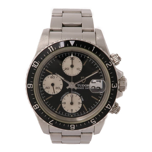 TUDOR Prince Date Chrono Automatic Watch 79270 Stainless Steel Black