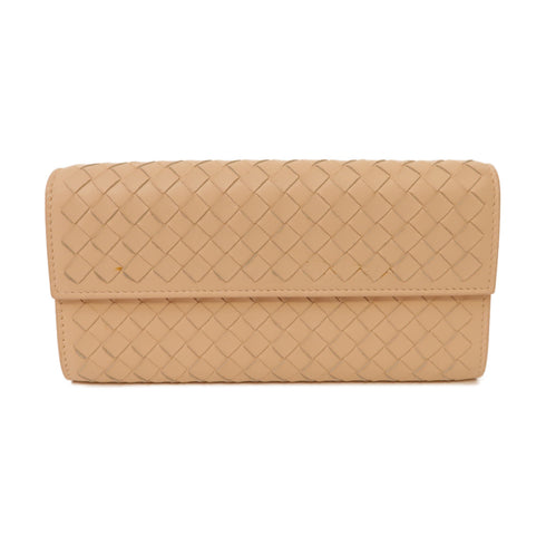 BOTTEGA VENETA BV Long Wallet Intrecciato Leather Light Pink