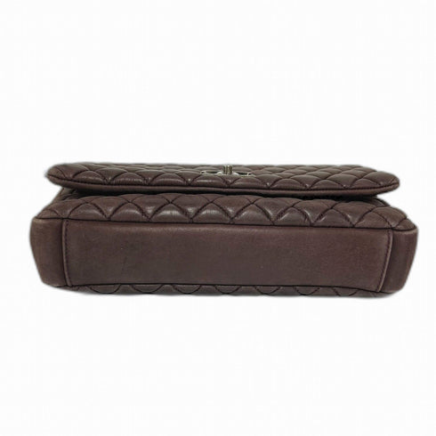 CHANEL Quilted CC SHW Chain Shoulder Bag Lambskin Leather Purple v1