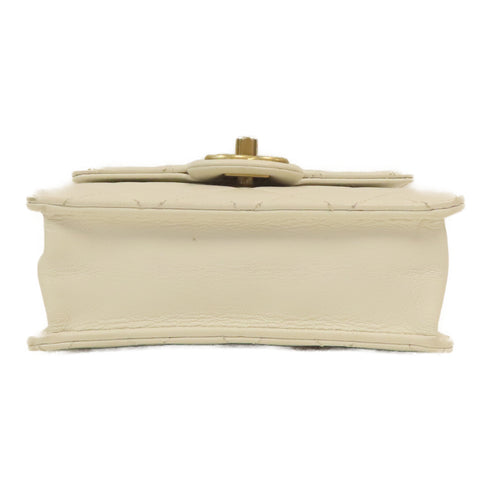 CHANEL Quilted CC GHW Pearl Flap Shoulder Bag AS0584 Calfskin Leather White