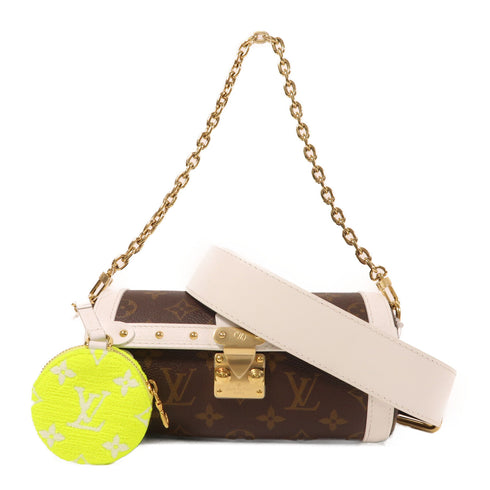 LOUIS VUITTON LV GHW Papillon Trunk 2 Way Bag M81485 Monogram/Leather Brown