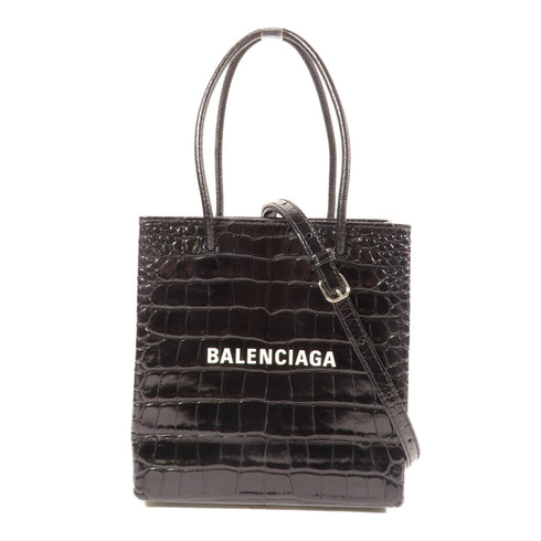 BALENCIAGA SHW XXS Tote Bag 2 Way Shoulder Bag 597858.1000T Calfskin Black