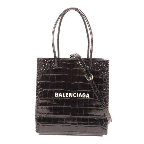 BALENCIAGA SHW XXS Tote Bag 2 Way Shoulder Bag 597858.1000T Calfskin Black
