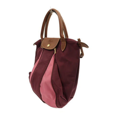 Longchamp GHW Hand Bag Nylon Purple/Pink