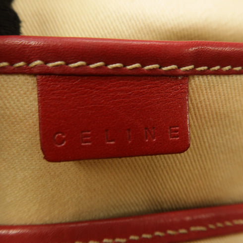 CELINE GHW Hand Bag, Coated Canvas Red Beige