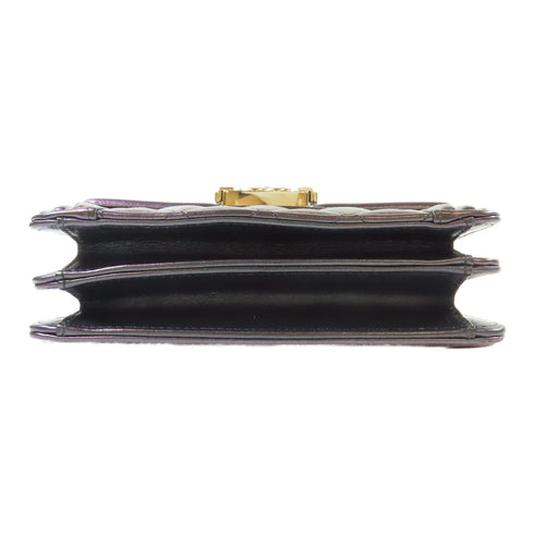 CHANEL Quilted CC GHW Boy Chain Shoulder Bag Calfskin Leather Purple