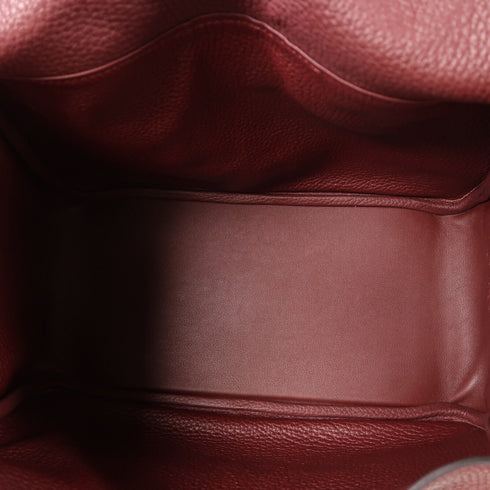 HERMES PHW Lindy 30 2 Way Shoulder Bag Taurillon Clemence Leather Rouge Grenat