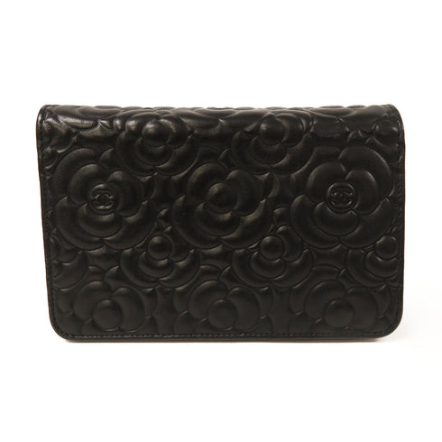 CHANEL CC SHW WOC Wallet On Chain Shoulder Bag Calfskin Leather Black v1