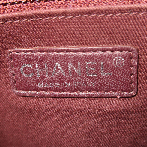 CHANEL CC Mattelasse Shoulder Bag Lambskin Leather Navy