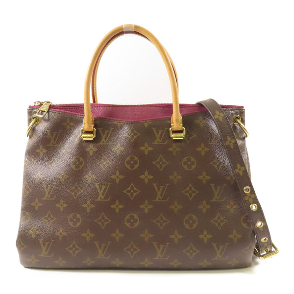 LOUIS VUITTON LV GHW Pallas 2way Shoulder Bag Monogram Brown Red