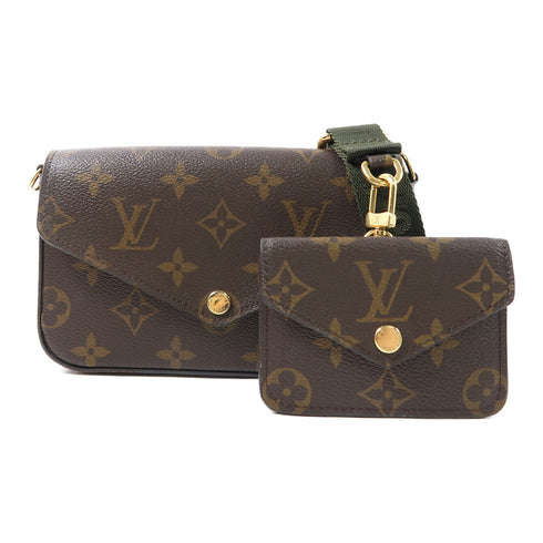 LOUIS VUITTON LV GHW Felicie Strap & Go Shoulder Bag M80091 Monogram Brown