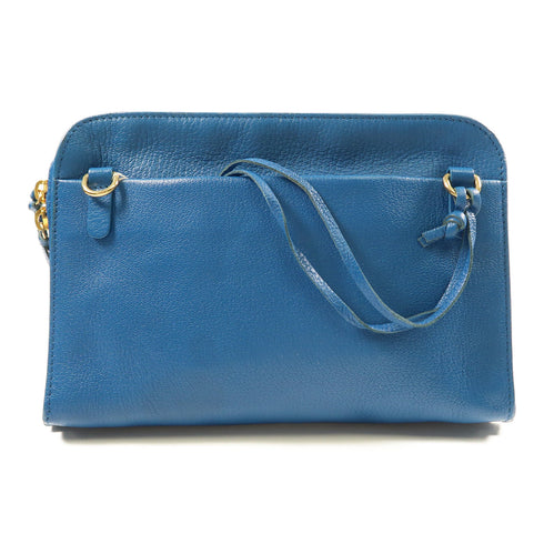 BALENCIAGA GHW Shoulder Bag Calfskin Leather Blue 467229
