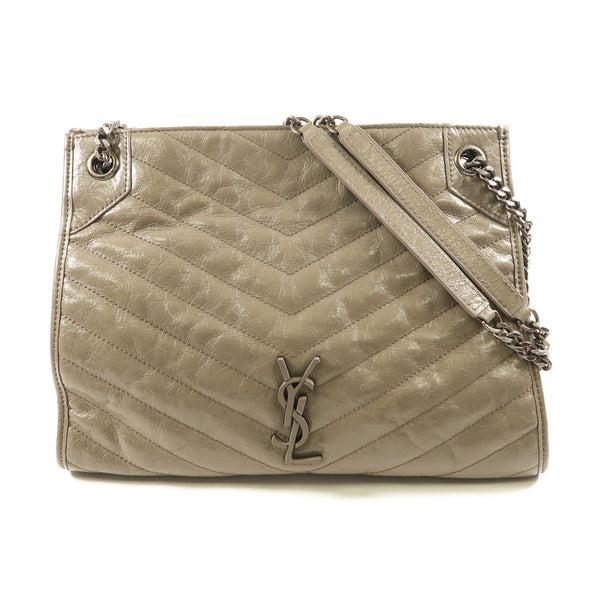 SAINT LAURENT YSL SHW Niki Shoulder Bag Calfskin Leather 5777999 Beige