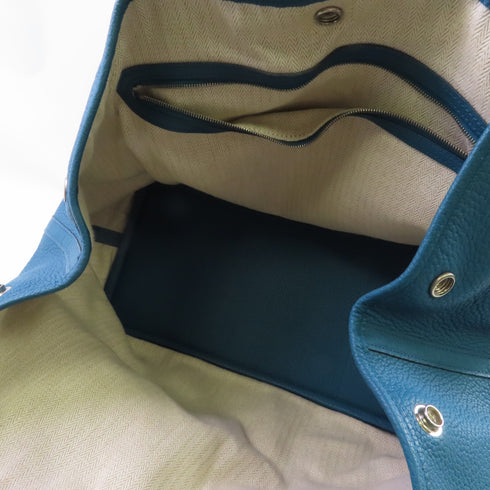 HERMES PHW Garden Party 36 Shoulder Bag Negonda Leather Bleu Atoll