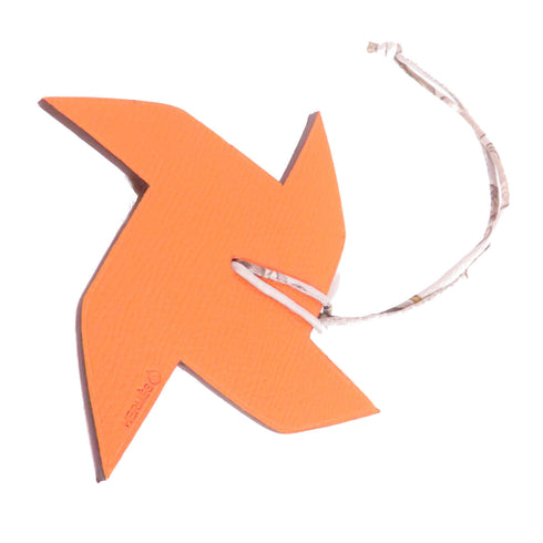 HERMES Petit H Charm Epsom Leather Orange Purple