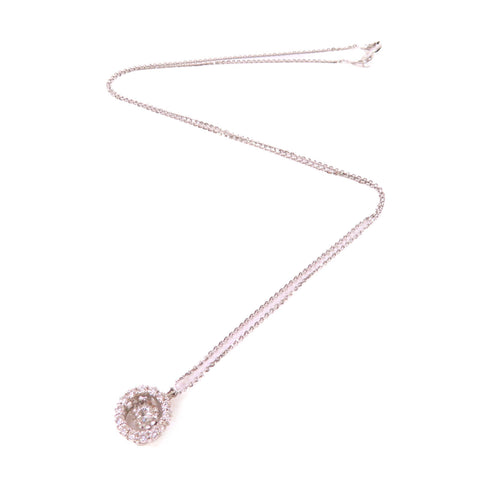 Fine Jewelry 0.11ct/0.18ct Diamond Necklace 18K White Gold