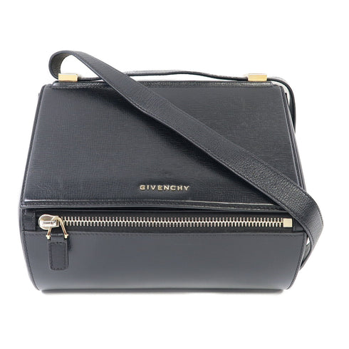 GIVENCHY GHW Pandora Box Shoulder Bag Calfskin Leather Black