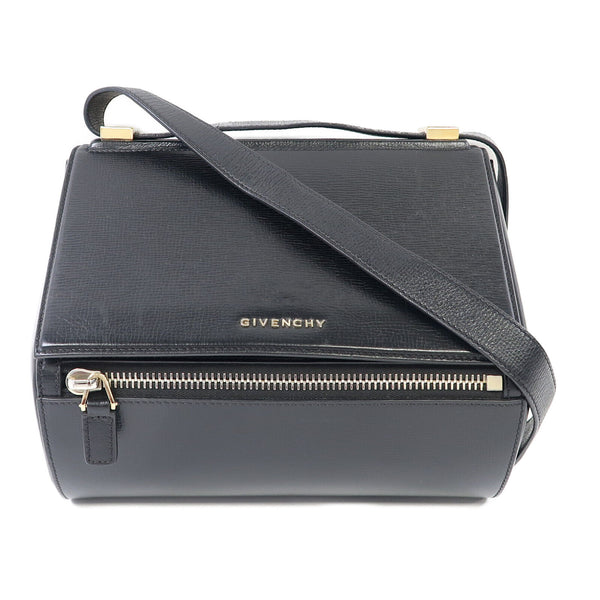 GIVENCHY GHW Pandora Box Shoulder Bag Calfskin Leather Black