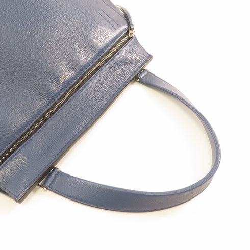 CELINE SHW Edge Medium Shoulder Bag 172613 Calfskin Leather Blue