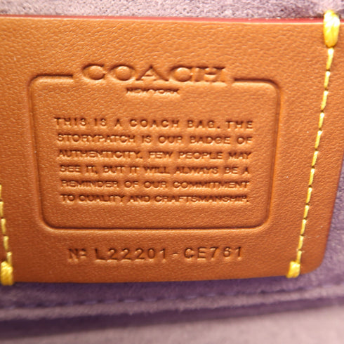 COACH SHW 2 Way Shoulder Bag Patent Leather Purple