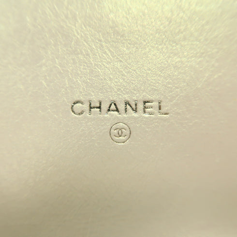 CHANEL Quilted CC SHW Phone Case Shoulder Bag AP2164 Lambskin Leather Pearl Grey