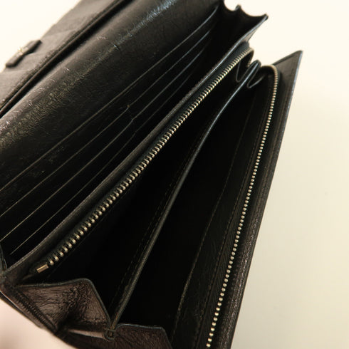 BALENCIAGA SHW Long Wallet Lambskin Leather 253038 Grey