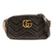 GUCCI GHW GG Marmont Camera Mini Shoulder Bag 447632 Calfskin Leather Black